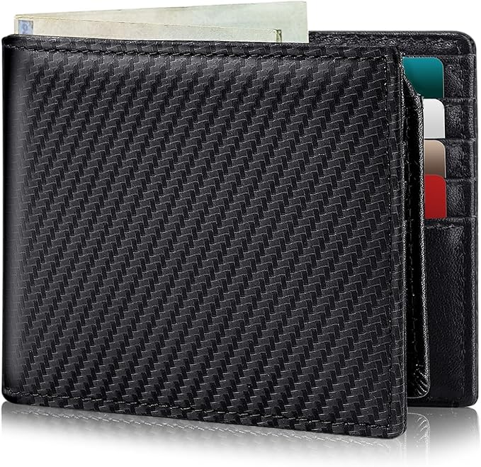 Artpaxy Mens Wallet Bifold Genuine Leather RFID Blocking Wallet for Men with 2 ID Windows 11 Card Holders 2 cash pockets 1 Gift Box