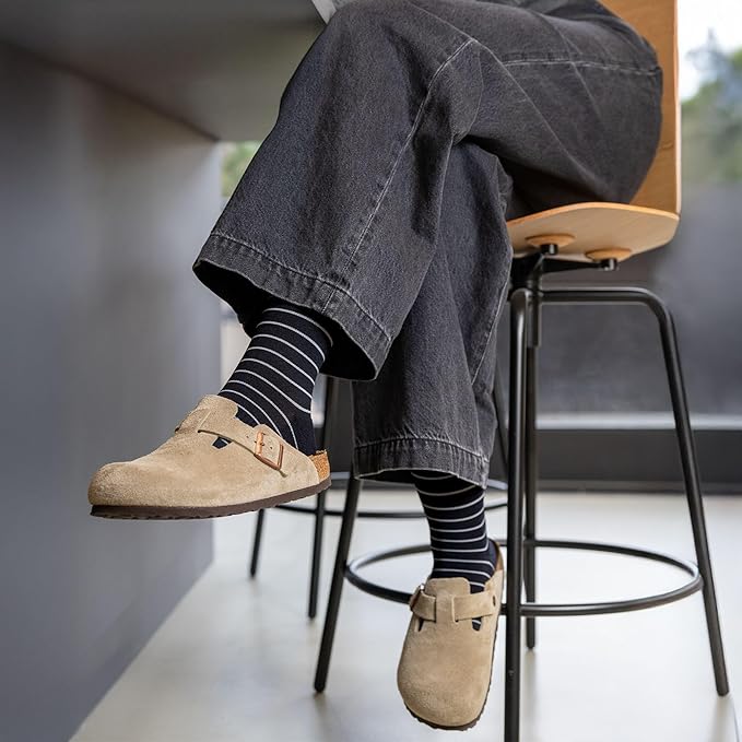 Medical Grade Compression Socks for Men & Women 15-20 mmHg by OrthoSleeve (Black w/Stripes, Small)