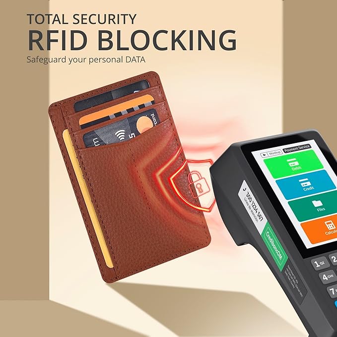 Oak Leathers Leather Slim Minimalist Wallet for Men & Women RFID Front Pocket Leather Card Holder Wallets