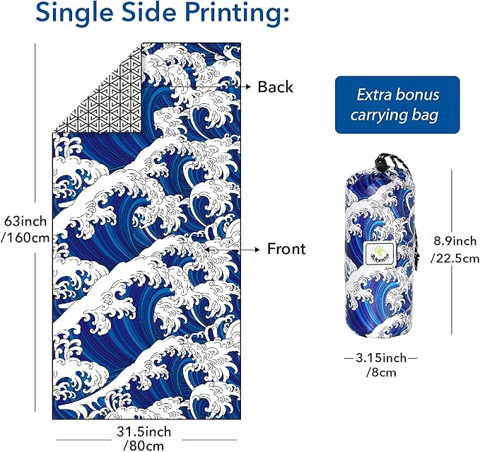 4Monster Microfiber Beach Towel Quick Dry,Super Absorbent Lightweight Travel Towel for Swimmers, Sand Free Camping Towel, Beach Towels for Pool,Swim,Water Sports,Yoga