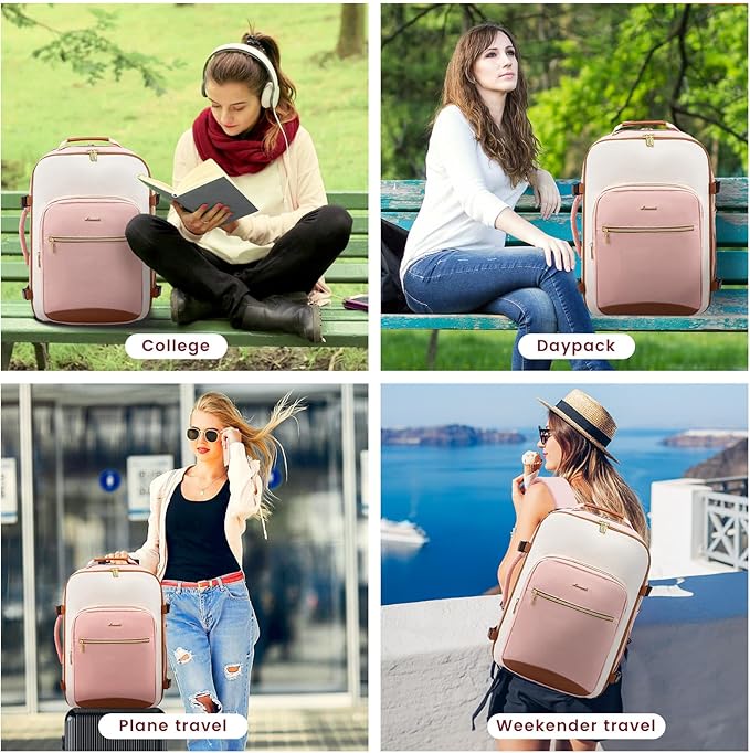 LOVEVOOK 40L Large Travel Backpack for Women Men, 17 Inch Carry on Backpack for Traveling on Airplane, Personal Item Travel Bag Airline Approved, Business Causal Weekender Backpacks