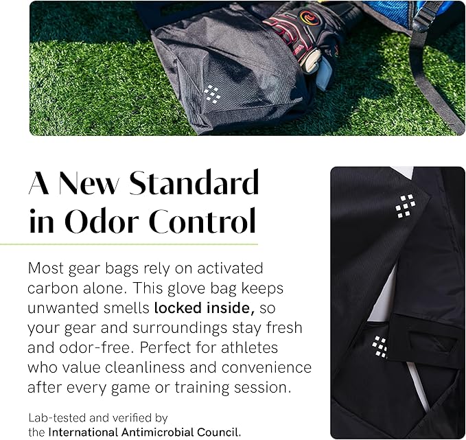 Salt Glove Bag Smell-Proof Durable Odor Containing Bag for Gloves - Medium - Water-Resistant and Easy to Clean Smell Proof Bag - Black