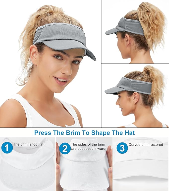 Sun Visor Hats for Men Women Lightweight Portable Stretchy Sun Hat for Running Tennis Golf