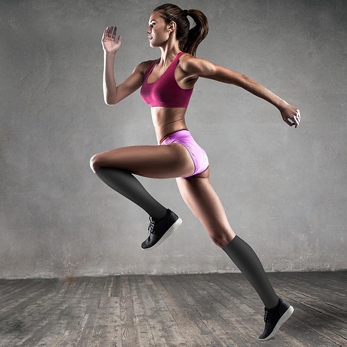 QUXIANG Copper Compression Socks for Women & Men Circulation (8 Pairs) - Best for Running Athletic Cycling - 15-20 mmHg