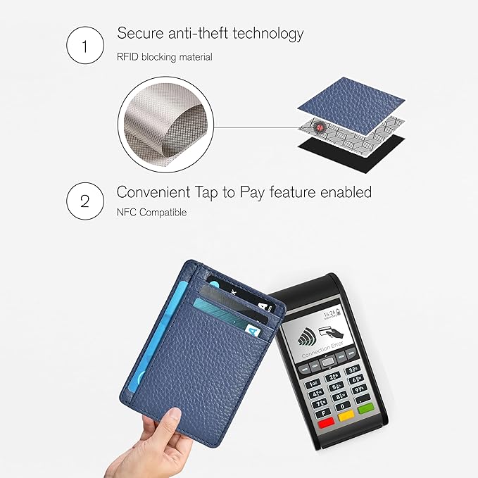Oak Leathers Leather Slim Minimalist Wallet for Men & Women RFID Front Pocket Leather Card Holder Wallets