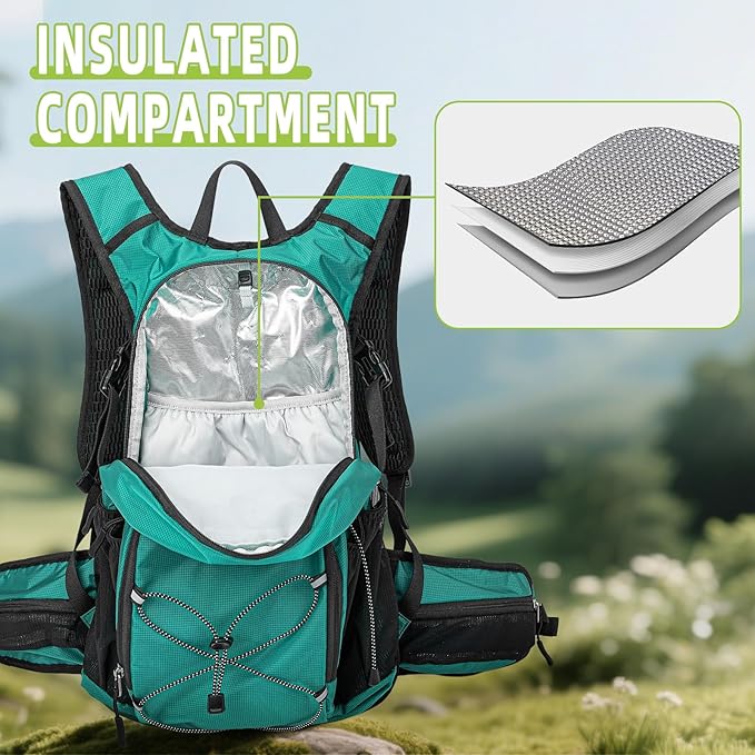 Hydration Backpack, Water Backpack for Hiking with 3L Water Bladder, Insulated Hydration Pack Lightweight Day Hydropack Ideal for Hiking and Cycling, 18L