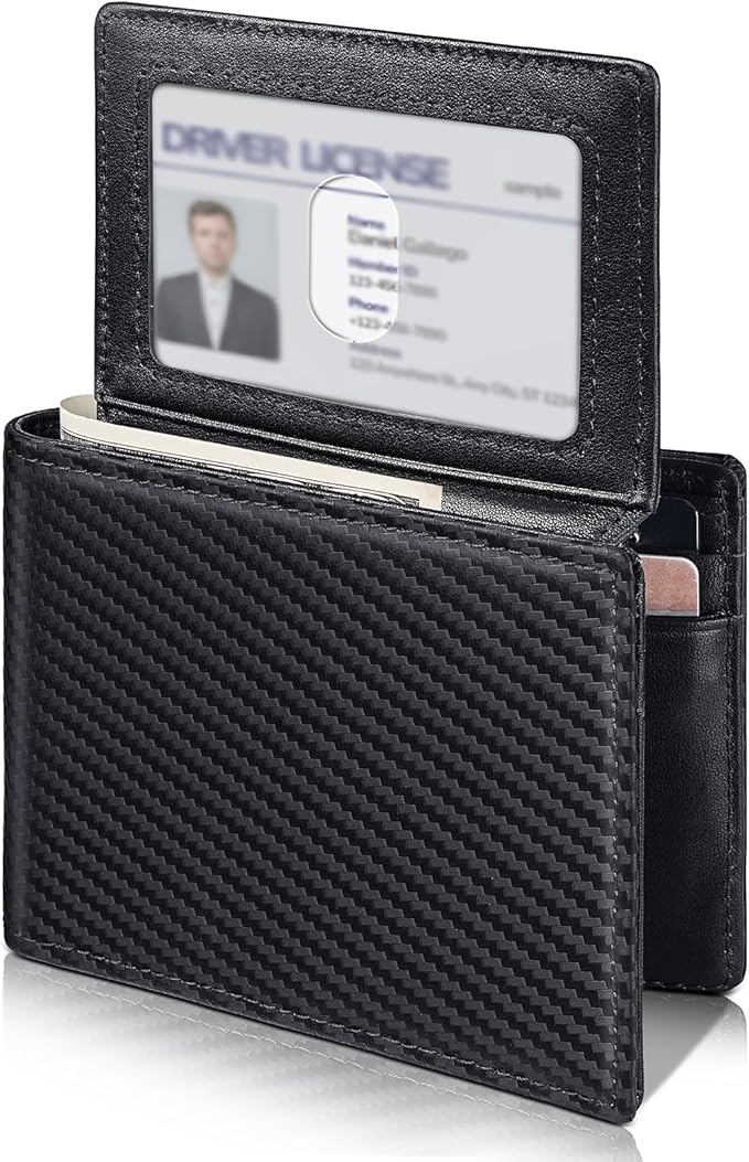 Artpaxy Mens Wallet Bifold Genuine Leather RFID Blocking Wallet for Men with 2 ID Windows 12 Card Holders 2 cash pockets 1 Gift Box