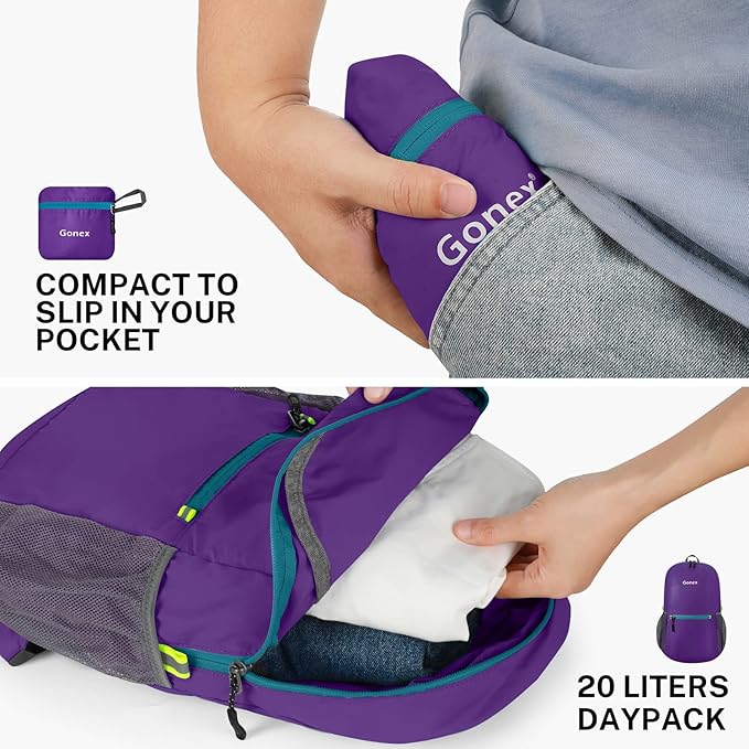 Gonex Ultra Lightweight Packable Backpack 20L Daypack Handy Foldable Camping Outdoor Travel Cycling Backpacking
