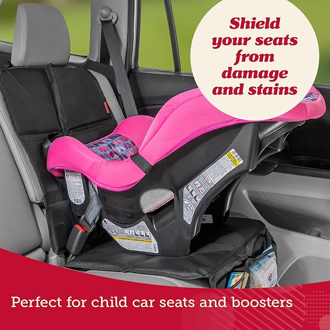 Lusso Gear Car Seat Protector - Waterproof Seat Protector & Non-Slip Backing - Waterproof Car Cover & Easy Clean-Up - Dual Mesh Storage Pockets & Travel Convenience - Gray