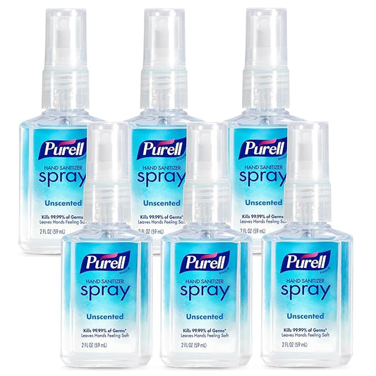 PURELL Advanced Hand Sanitizer Spray, Unscented, 2 fl oz Travel-Size Spray Bottle (Pack of 6) – 2023-04-EC