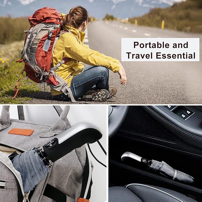 TradMall 4 Pack Travel Umbrella Windproof Portable 46 Inches Large Canopy Ergonomic Handle Auto Open & Close
