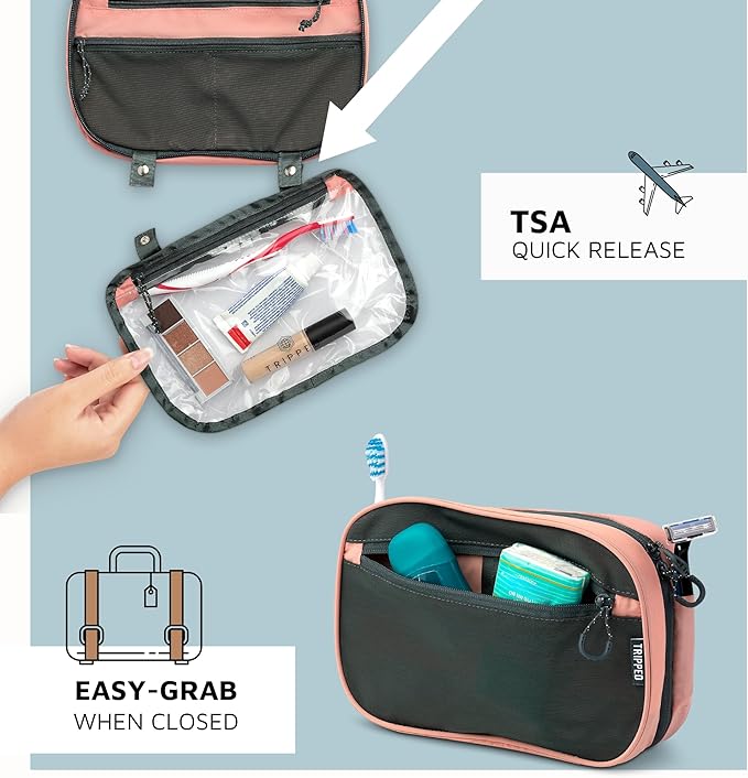 Toiletry Bag Kit Set: Hanging Travel Toiletry Bag + 311 TSA Cosmetic Liquid Bag + Ultralight Accessory Organizer Pouch