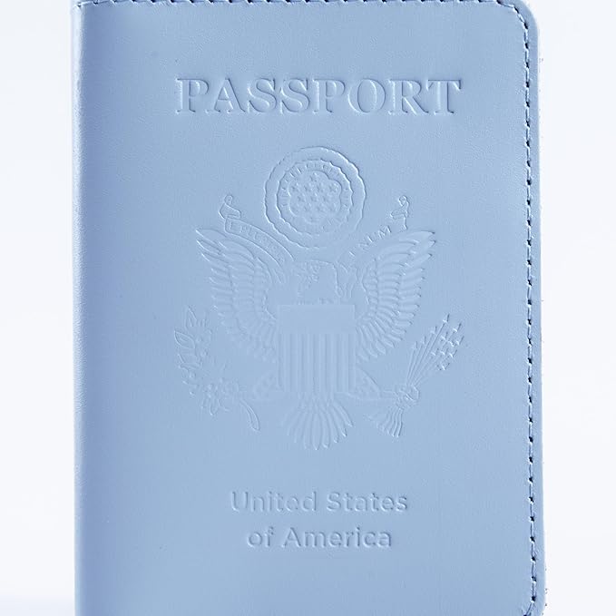 INCARNE US Passport Cover Clear - Travel Passport Wallet - Leather Passport Holder for Women Men Family with Card Slots & Note Compartmen - Sleeve Protector - Genuine Leather - Classic Light Brown