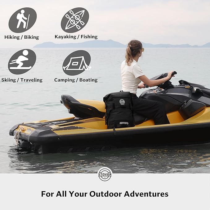 STOVER 5/10/25/30/40/55L Waterproof Dry Bag- Roll-Top Backpack w/Phone Case- Kayaking, Hiking, Camping, Boating- Men/Women