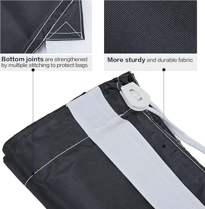 HOMEST XL Nylon Laundry Bag with Strap, Large Dirty Garments Organizer, Easy Fit a Hamper or Clothing Basket, Can Carry Up to 4 Loads of Clothes, Black