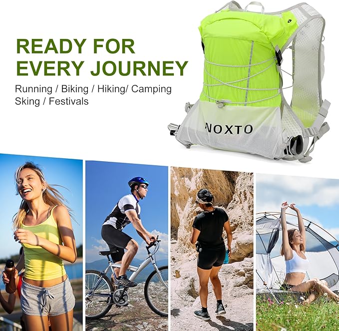 Running Hydration Vest Backpack, Lightweight Water Backpack with 1.6L Water Bladder Daypack for Women Men,Adjustable Running Vest Pack for Trail Running Hiking Cycling Race Marathon