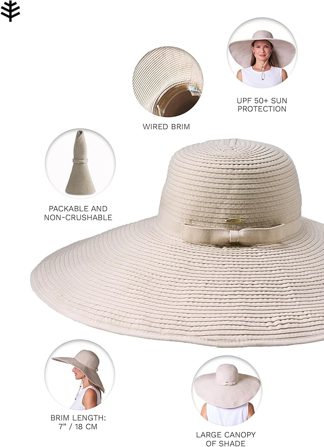 Women's Ultra Wide Sun Hat - UPF 50+ Sun Protection - Shelby