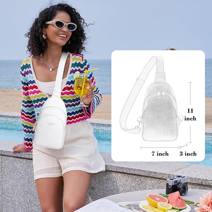 INICAT Crossbody Sling Bags Fanny Packs Valentine's Day Gifts Vegan Leather Travel Vacation Essentials Purses Women