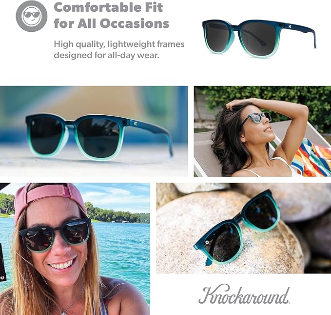 Knockaround Paso Robles Polarized Sunglasses for Women & Men - Impact Resistant Lenses & Full UV400 Protection