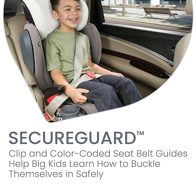 Britax Highpoint Backless Belt-Positioning Booster Seat, SafeWash Gray Ombre
