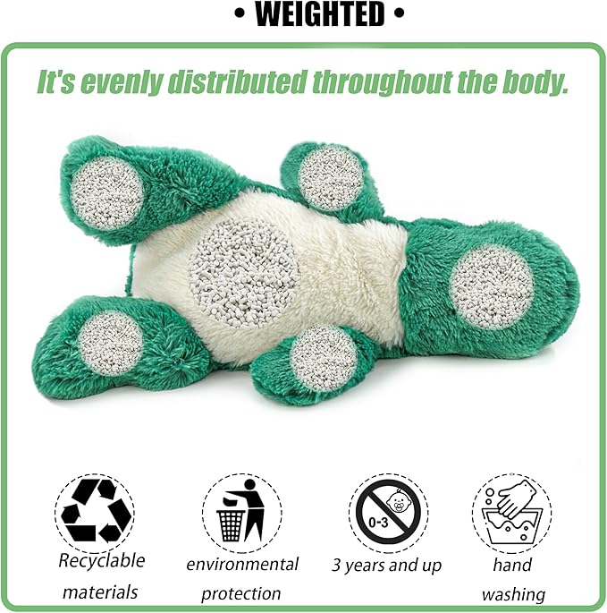 16" | 2 Pounds Green Dinosaur Weighted Stuffed Animals,Sensory Comfort Plush Throw Pillow Toy,Kawaii Plushies Hugging Toy Gifts for Kids & Adults (Dinosaur, 16 inch 2 Pounds)