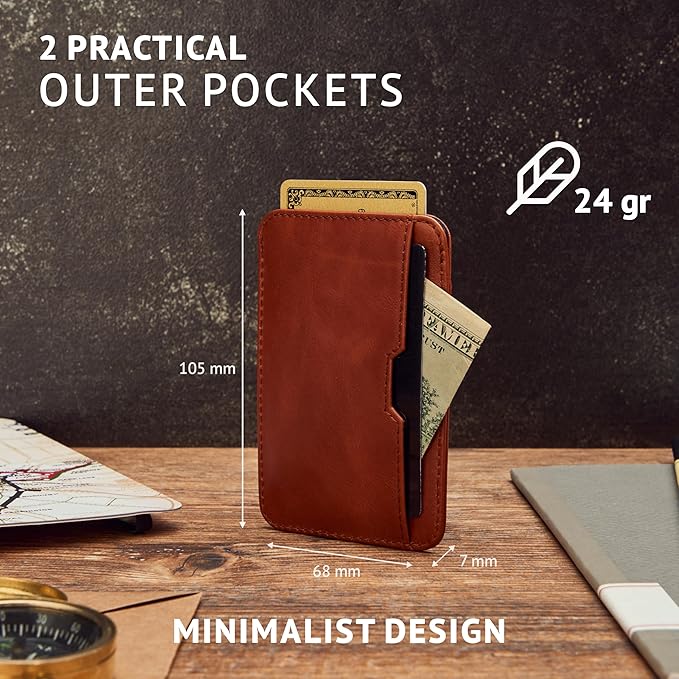 Vaultskin CHELSEA Mens RFID Blocking Slim Leather Card Wallet - Minimalist Front Pocket Cardholder