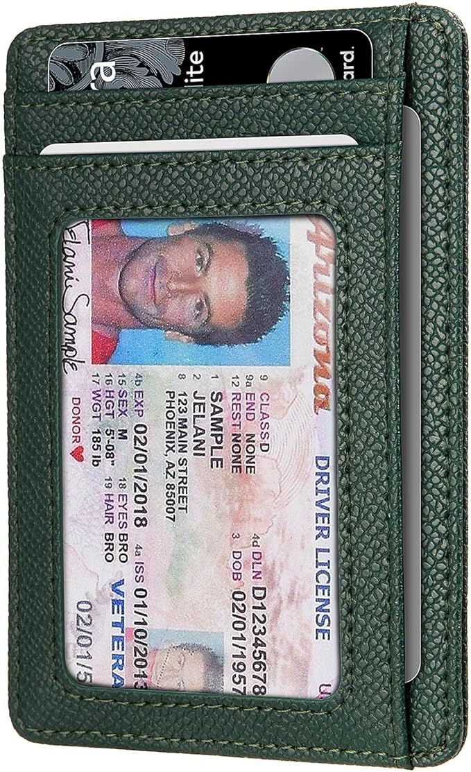 RUNBOX Slim ID Cases Minimalist Front Pocket RFID Blocking Leather Wallets for Men and Women Card Holder Wallets Gifts for men