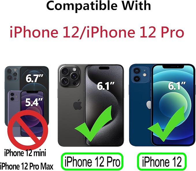 CIVICASE for iPhone 12/iPhone 12 Pro Wallet Case,Leather Flip Case [RFID Blocking] Credit Card Holder Folio Magnetic Stand TPU Shockproof Cover Color Matching for iPhone 12/iPhone 12 Pro,Blue Green