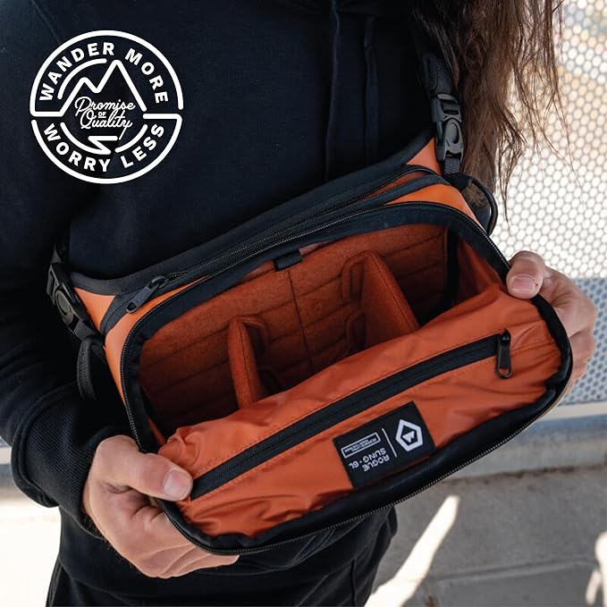 WANDRD ROGUE V1 6L Sling: Compact Camera Sling and Crossbody Bag with Fast Access, 3-Way Carry– Lightweight Everyday Bag Great for Travel, Photography, and Daily Use (Sedona Orange)