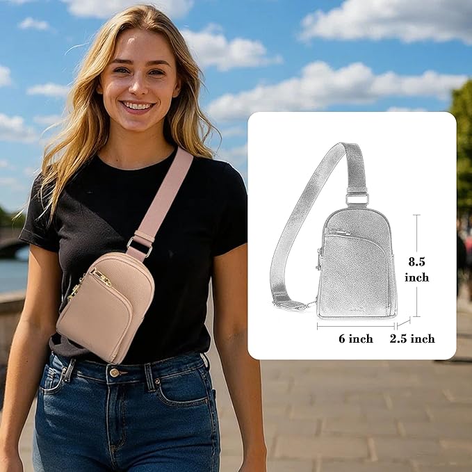 INICAT RFID Blocking Sling Bag Anti Theft Crossbody Bags Women Valentine's Day Gifts Travel Purses Vegan Leather