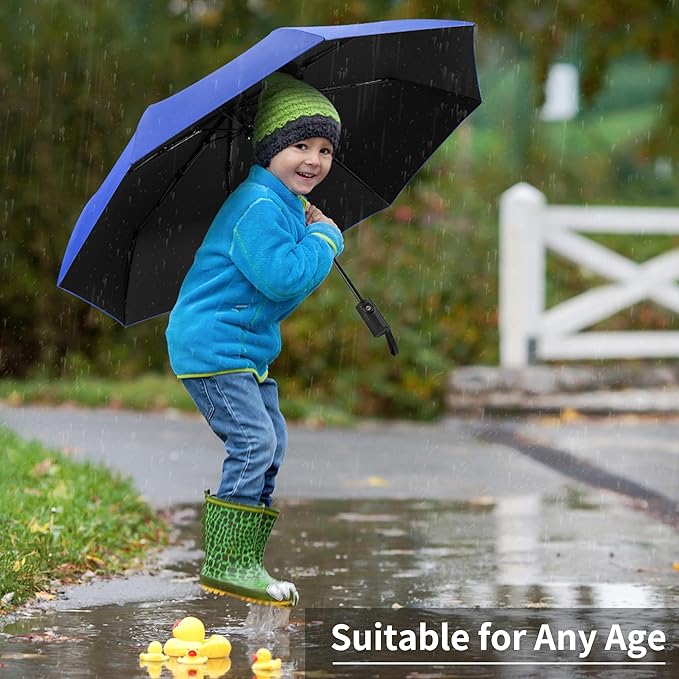 Seniny Windproof Travel Umbrella, Automatic Umbrellas for Rain, Portable & Compact Umbrellas for Backpack, Strong UV for Protection, Folding Small Sun Umbrella for Car, Walking