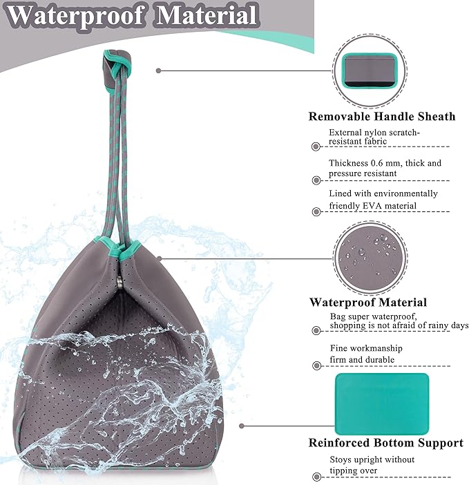 QOGiR Neoprene Multipurpose Beach Bag Tote with Inner Zipper Pocket … … … …