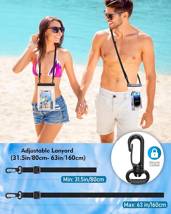 Large Waterproof Phone Pouch, Floating Dry Bag for iPhone 14 13 12 Pro Max Galaxy S22 S21 Large Capacity Waterproof Bag Sunscreen Glasses Storage Universal Dry Pouch for Swimming Rafting Boating