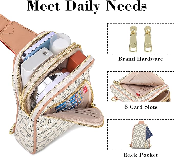 INICAT RFID Blocking Sling Bag Anti Theft Crossbody Bags Women Valentine's Day Gifts Travel Purses Vegan Leather