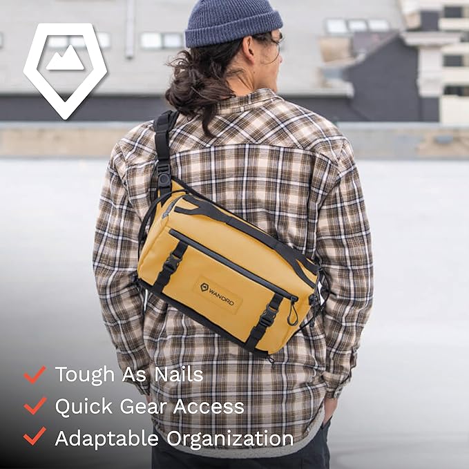 WANDRD ROGUE V1 9L Sling: Compact Camera Sling and Crossbody Bag with Fast Access, 3-Way Carry– Lightweight Everyday Bag Great for Travel, Photography, and Daily Use (Dallol Yellow)