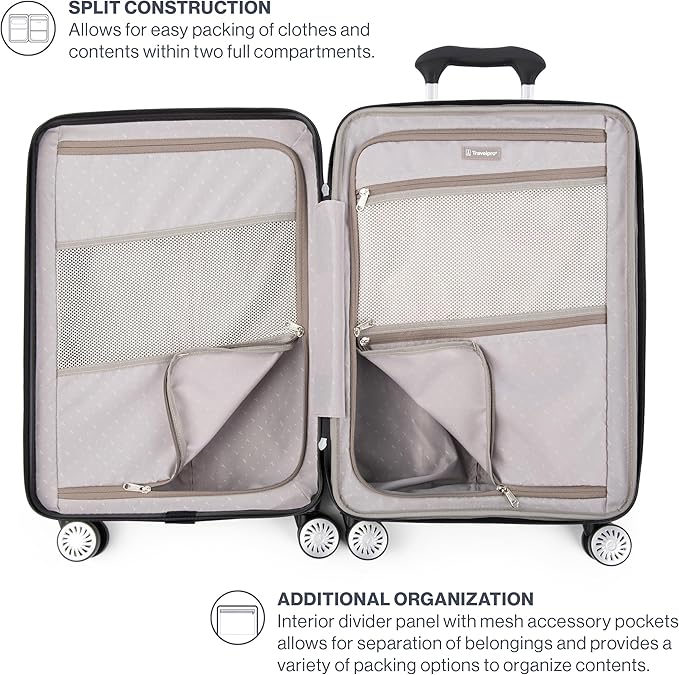 Travelpro Pathways 3 Hardside Expandable Luggage, 8 Spinner Wheels, Lightweight Hard Shell Suitcase, Carry On 21 Inch, Persian Violet