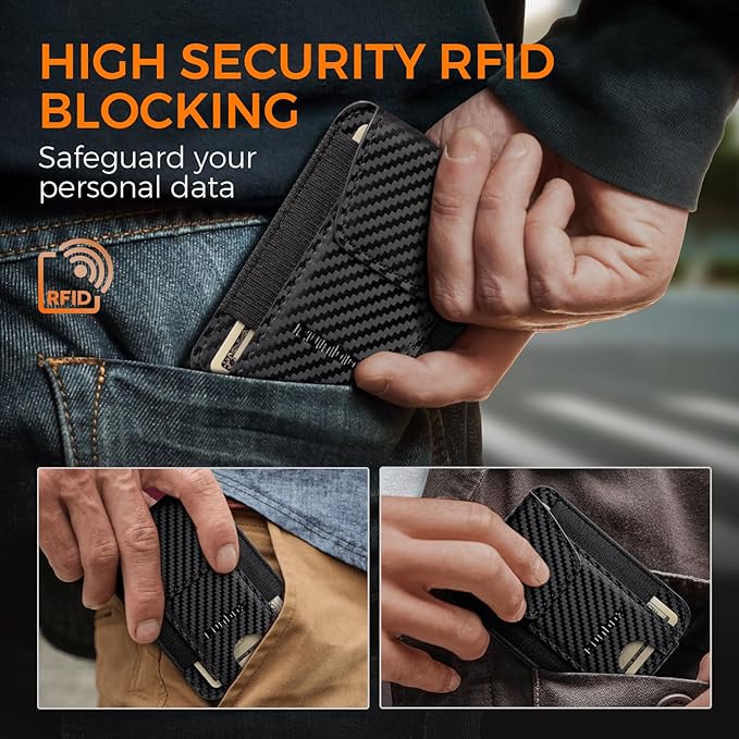 RUNBOX Slim Wallet for Men Front Pocket wallet with Magnetic Money Clip Minimalist Leather RFID Blocking wallet