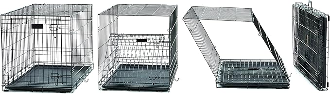 MidWest Homes for Pets 36-Inch iCrate Folding Dog Crate with Divider Panel, Leak-Proof Tray & Secure Latches – Metal Wire Kennel for Medium Large Breeds – Portable, Durable & Easy to Assemble