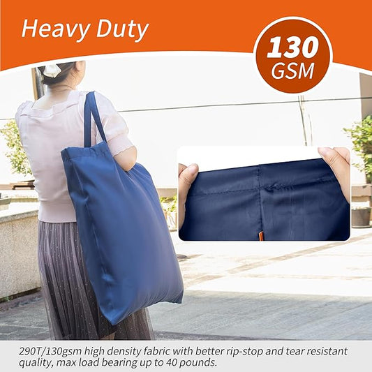 Polecasa Small Heavy Duty Laundry Bag with 130gsm Tear Resistant Fabric and Handles, Easy to Carry Durable Dirty Clothes Drawstring Bag, Perfect for College Dorm, Travel, 21”x24”,Navy