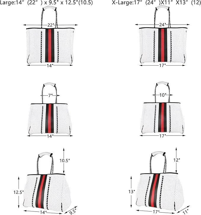 QOGiR Neoprene Multipurpose Beach Bag Tote with Inner Zipper Pocket … … … …
