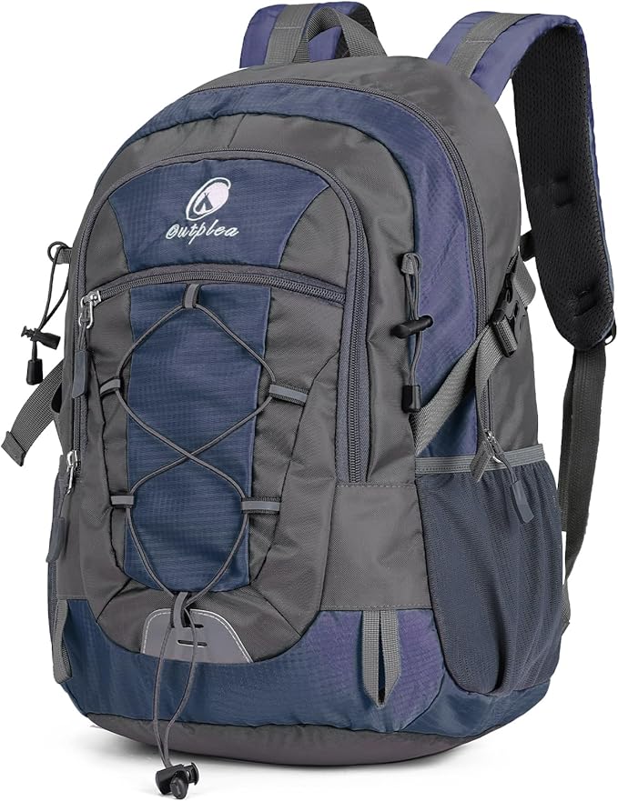 25L Small Hiking Backpack Daypack with Chest Strap for Men Women, Waterproof Travel Backpack, Blue