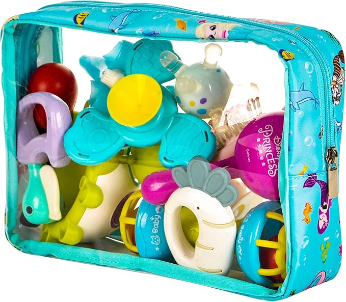 TSA Approved 5-Piece Diaper Bag Organizer Pouch Set Clear Waterproof TPU Kids Toiletry Storage Set Travel Packing Clutch Cube Bags for Baby Nursing