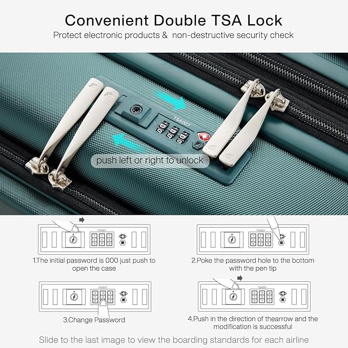 Hanke Grace Expandable Carry On Luggage with Wheels Airline Approved Hard Shell Suitcases with Front Pocket，Top Opening Luggage with TSA Lock for Short Business Travel, Blackish Green.