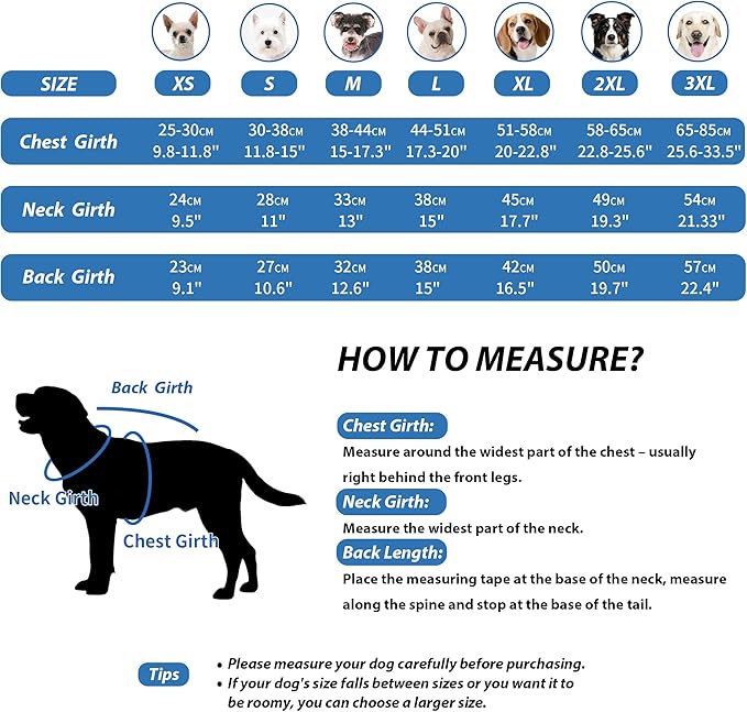 Windproof Waterproof Dog Coat Fleece & Cotton Lined Warm Jacket, Cold Weather Pet Apparel Clothes Vest for Small Medium Large Dog (XL, Blue)