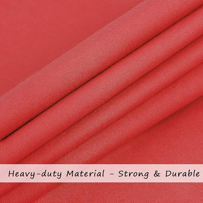 Cotton Canvas Laundry Bag with Handles & Drawstring Straps, Heavy Duty Extra Large Laundry Bags for Laundromat and Household, 25.5x34 Inch, Red