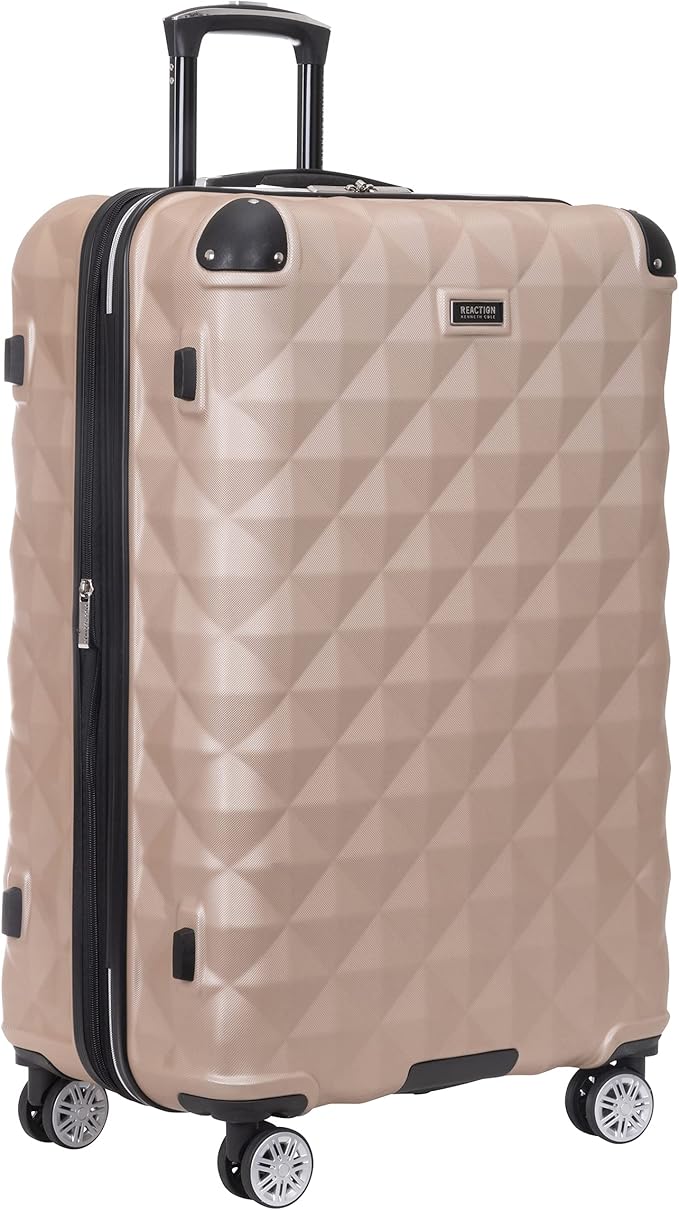 Kenneth Cole REACTION Diamond Tower Collection Lightweight Hardside Expandable 8-Wheel Spinner Travel Luggage, Rose Champagne, 3-Piece Set (20", 24", & 28")