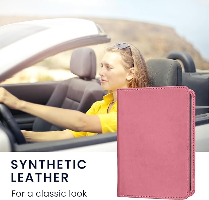 kwmobile Registration and Insurance Holder - Car Document Holder for Vehicle Documents and Cards - PU Leather - Black