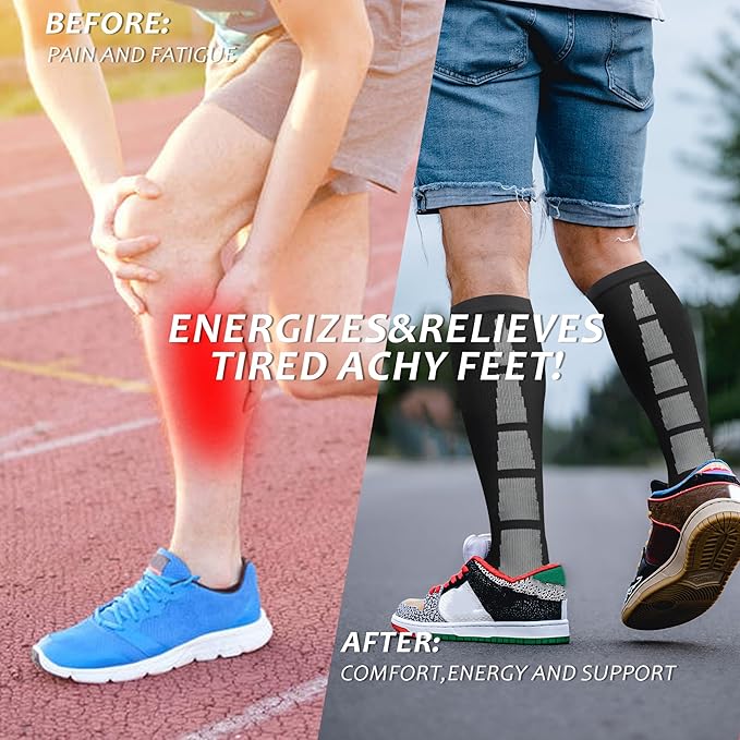 fenglaoda Compression Socks for Women Men 3 Pairs Graduated Compression Support Circulation Socks for Nurses