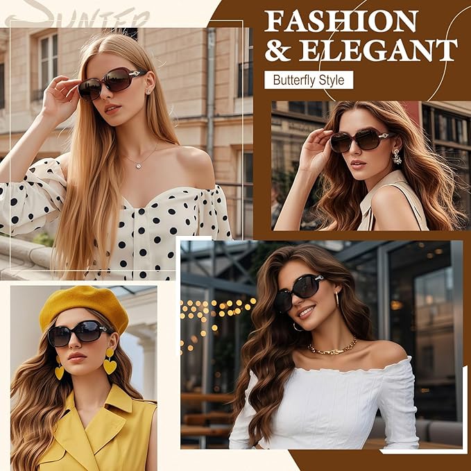Sunier Sunglasses Womens Polarized Trendy Oversized Sun Glasses Fashion Ladies Shades 100% UV400 Protection S85