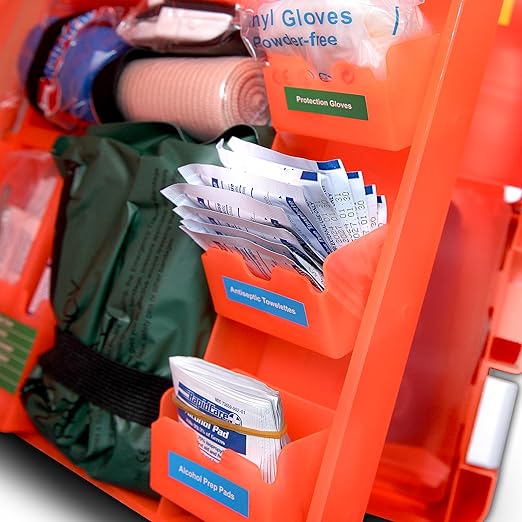 Rapid Care First Aid Kit, 100 Person Trauma Kit, 217 Pieces, ANSI 2021 Compliant, Exceeds OSHA Standards, AB2660 Trauma Ready, for Workplace, Home, Jobsite, Outdoor Emergency Use